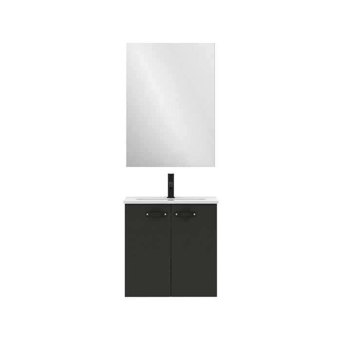 AMIZUVA 127012 ANEKO Conjunto Mueble Mini Antracita Brillo