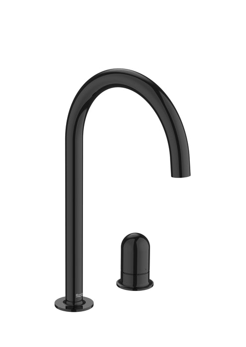 ROCA A5A3W3FCN0 NU Grifo Monomando Lavabo con Maneta de Repisa Maneta Dome Negro Titanio