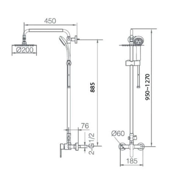 IMEX BDR001/NG ROMA Grifo Monomando Conjunto de Ducha Telescópico Negro Mate
