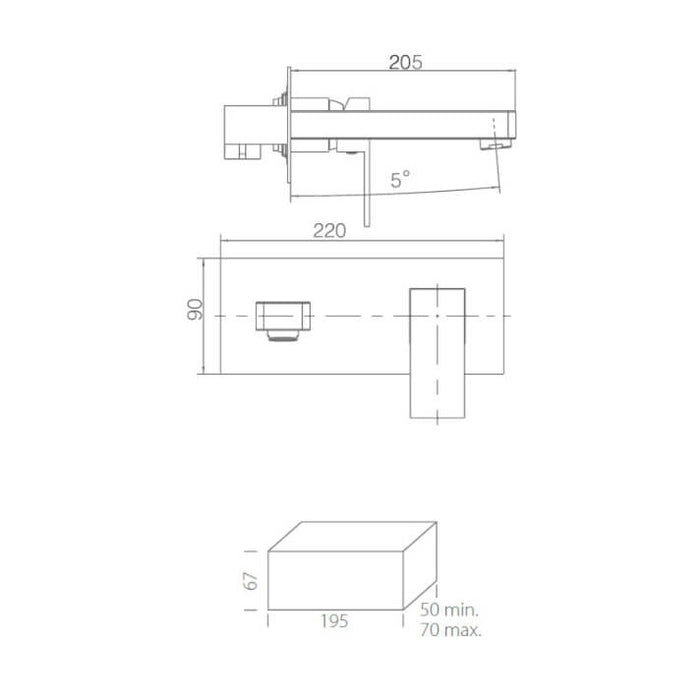 IMEX GLE020 SUIZA Grifo de Lavabo Empotrado Cromo