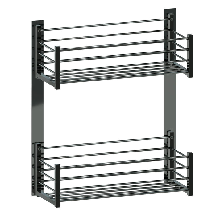 BELTRAN 4037 DELUXE Jabonera Deluxe 35 cm Doble Cromo Negro Adhesiva