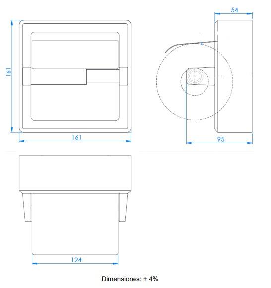 MEDICLINICS AI0310CS Portarollos con tapa Acero Mate