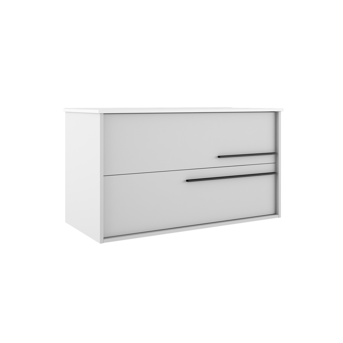 VISOBATH AQUA Mueble de Baño con Lavabo Color Blanco Ada Mate Tirador Grafito