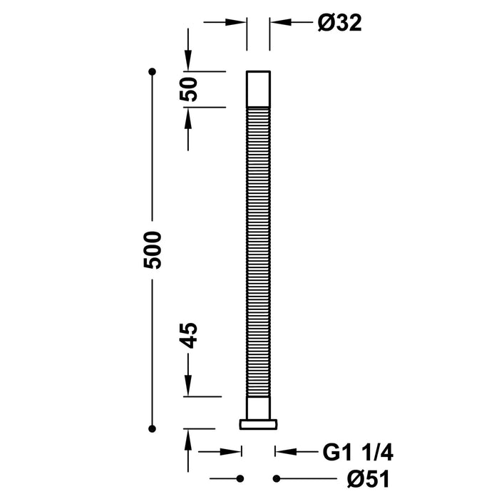 TRES 913463250 Tubo coarrugado desagüe flexible Latón long