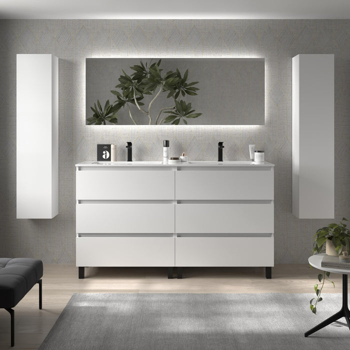 SALGAR BEQUIA Mueble 3C Lavabo Vilna 160 cm Blanco Mate