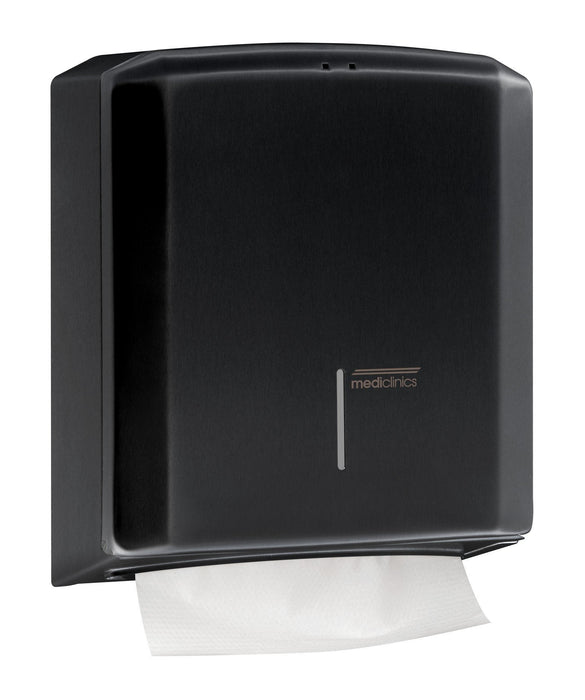 MEDICLINICS DT2106B Dispensador Negro de Papel Toalla 400- 600 U C/Z
