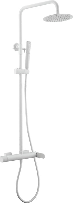 IMEX BDR031/BL DINAMARCA Grifo Monomando Conjunto de Ducha Telescópico Blanco Mate