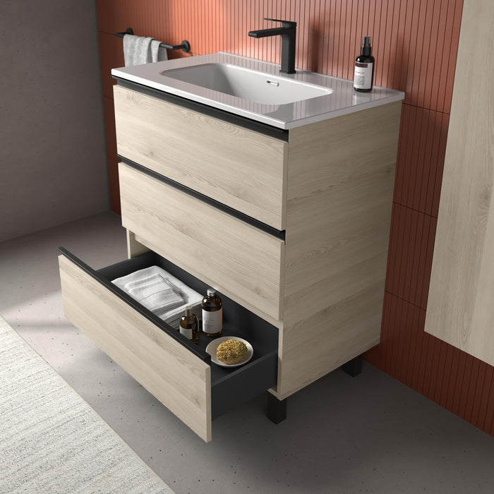 SALGAR BEQUIA METAL Mueble 3C Lavabo Constanza Natural
