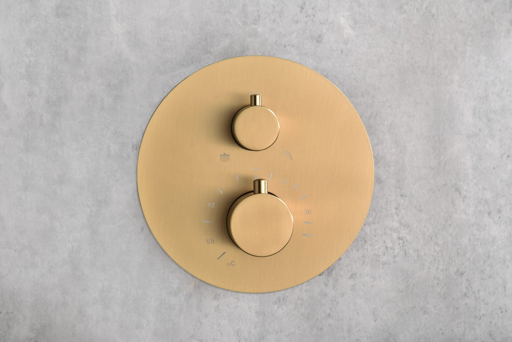 IMEX GTT039/OC TÍVOLI Conjunto Ducha Termostático Empotrado Color Oro Cepillado