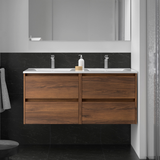 SALGAR 106177 NOJA Mueble de Baño con Lavabo 4 Cajones 120 cm Color Nogal Maya