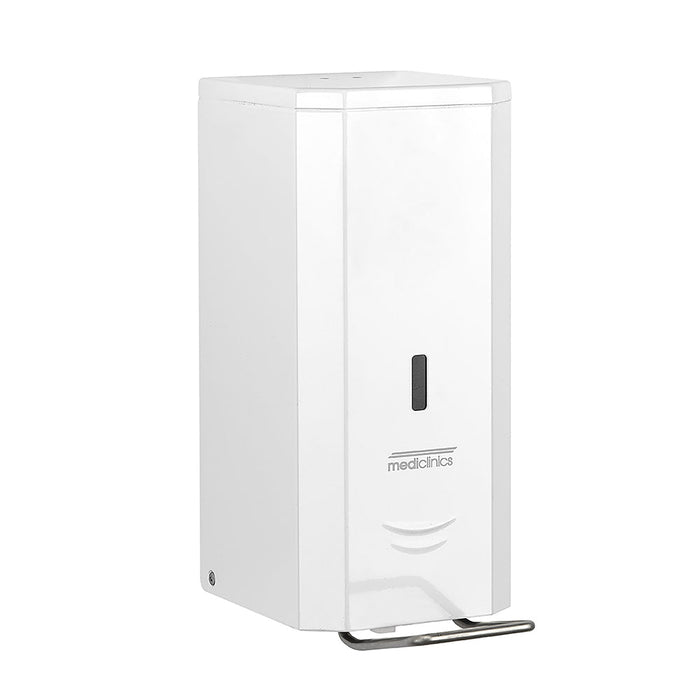 MEDICLINICS DJP0034 Dispensador de Jabón Líquido de Palanca de Acero Inox AISI 304 1 5L Acabado Blanco
