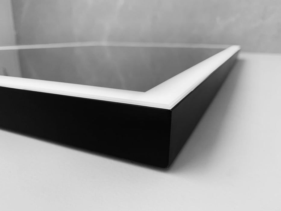 LEDIMEX SUIZ010/100NG SUIZA Espejo LED Cuadrado Luz Frontal Negro Mate 100x80 cm