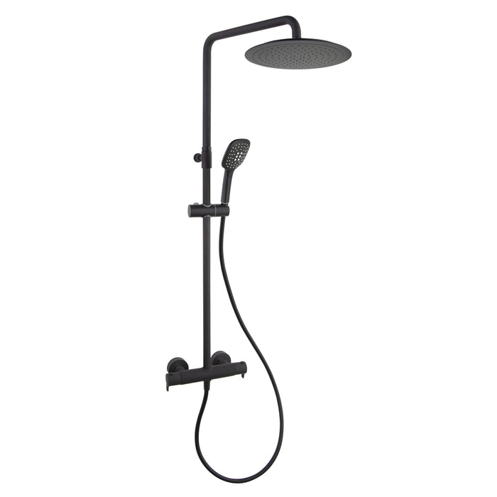 RAMONSOLER 945412Q3RP300NM Grifo Gran Ducha Termostático con Barra Telescópica Negro Mate