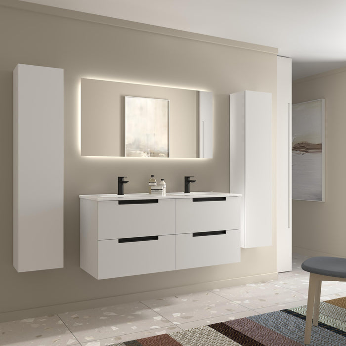 SALGAR 121980 LENI Mueble+Lavabo IBON 2 Senos 120cm Blanco Mate