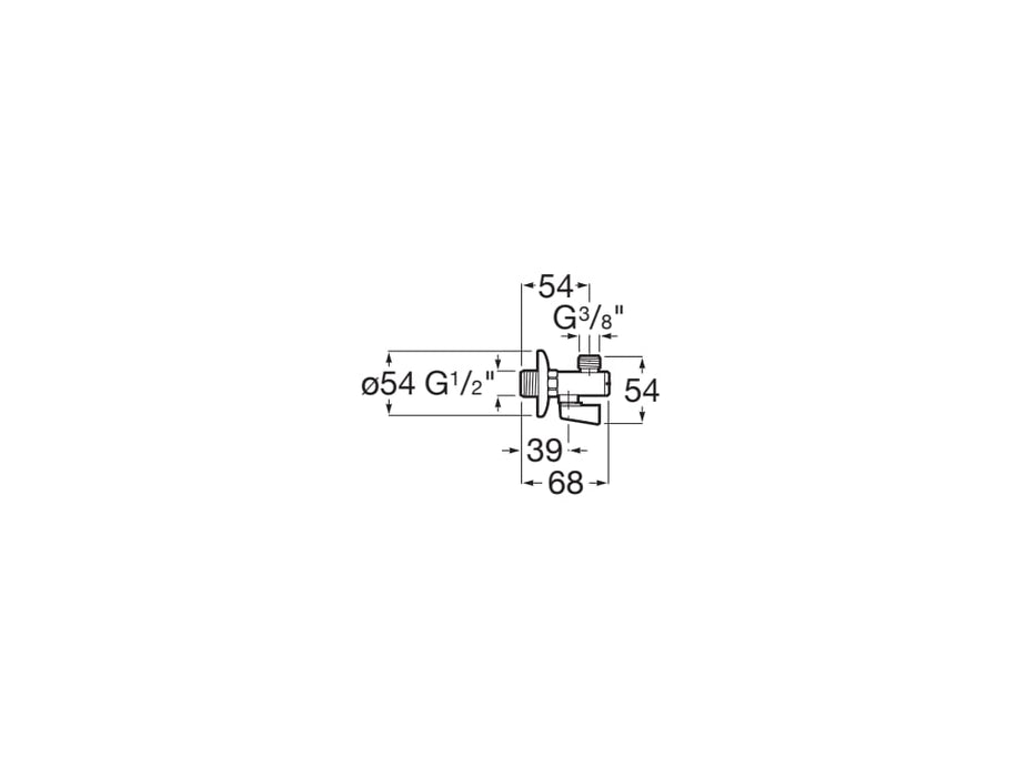 ROCA A525168000 AQUA Cross Llave de Corte 1/2" 3/8" Válvula Cerámica Cromo