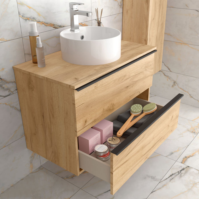 SALGAR NABUA Mueble de Baño con Lavabo Encimera Roble