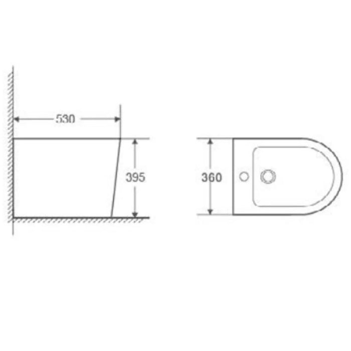 AQUORE 10408 TURÍN Bidé Compacto Negro Mate