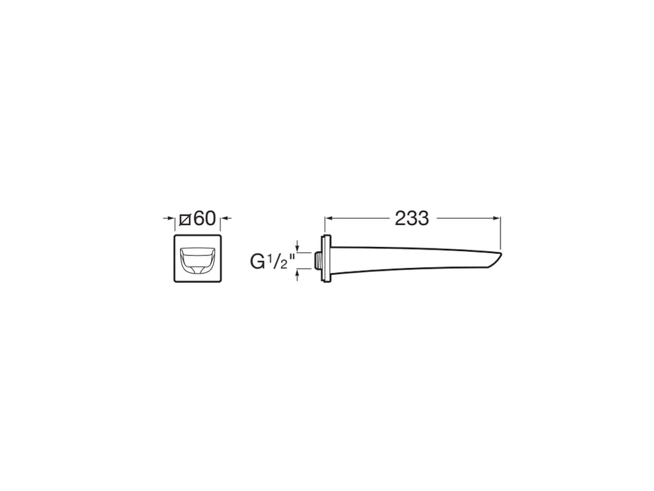ROCA A5A0703C00 INSIGNIA Caño de Pared para Bañera Cromo