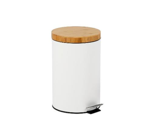 ANDREA HOUSE CC72107 Papelera Cocina Metal Blanco 12Lt