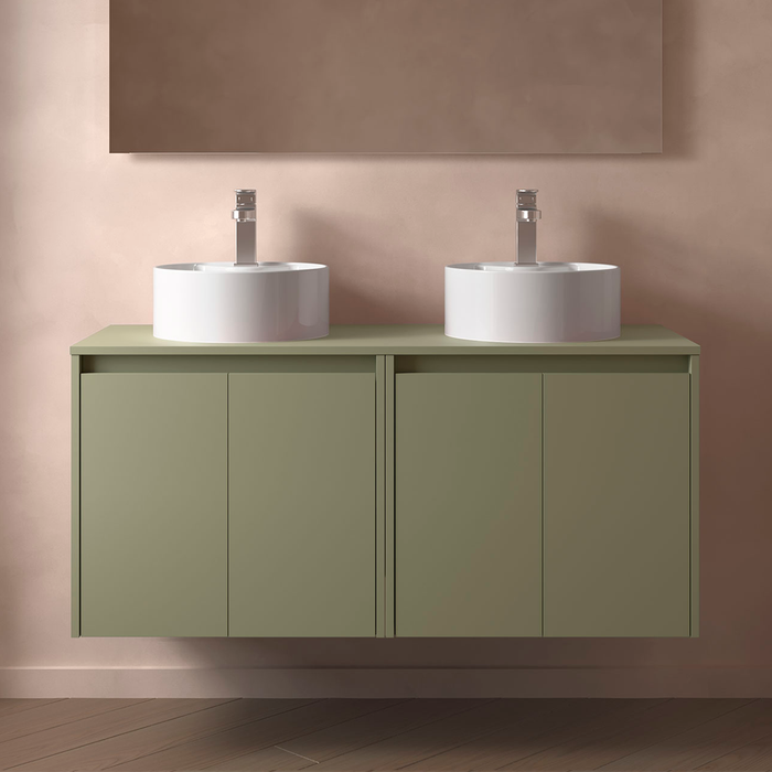 SALGAR 105565 NOJA Mueble de Baño con Tapa Encimera 4 Puertas 120 cm Color Verde Mate