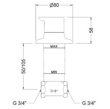 GENEBRE 60171 41 45 66 Llave De Paso 3/4" Cromado