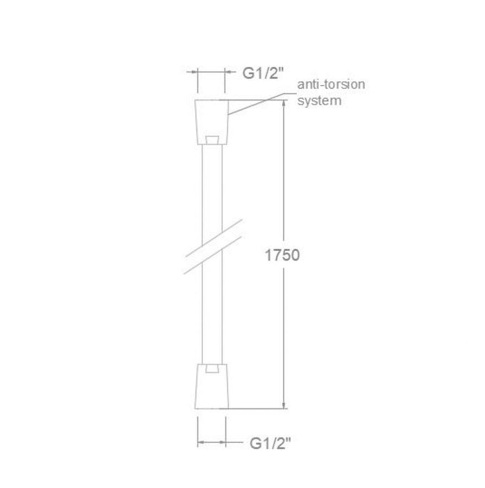 RAMÓN SOLER 2475CNC HIDROTERAPIA Flexo de Ducha 175 cm Níquel Cepillado