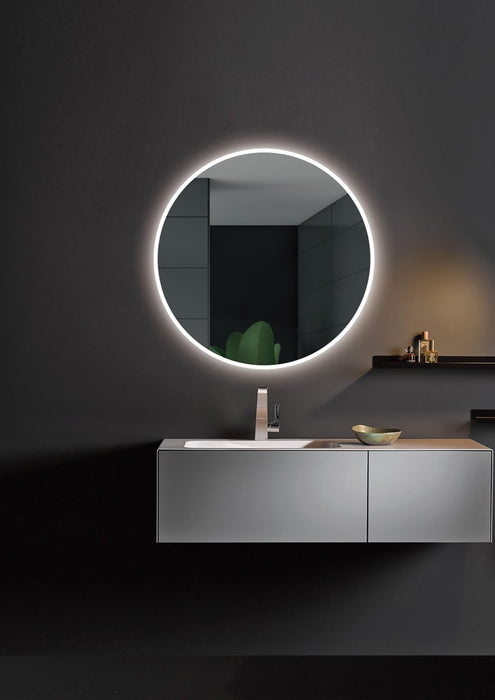 LEDIMEX LOND004/90 LONDRES Espejo LED Redondo Contorno Arenado Cromo 90 cm