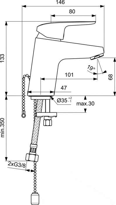 IDEAL STANDARD B1709AA CERAFLEX Grifo Monomando Lavabo