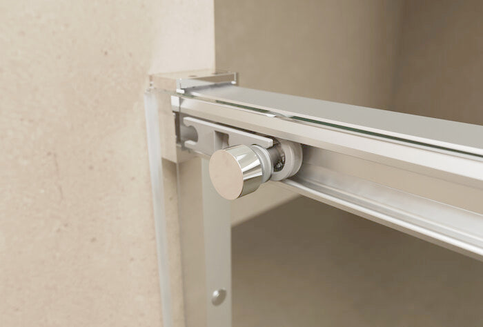 PROFILTEK SA-310 SALMA Mampara Corredera 1F+1C Perfil Plata Alto Brillo Transparente