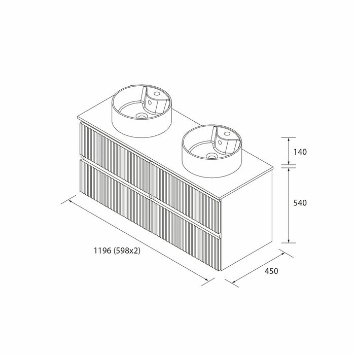 SALGAR 121773 KIRA Mueble+Lavabo LISBOA 120cm Blanco Mate