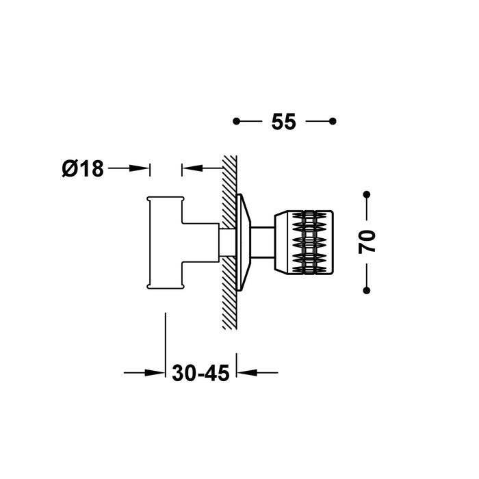 TRES 123512F BASIC ESE-23 Llave De Paso Empotrado Agua Fría