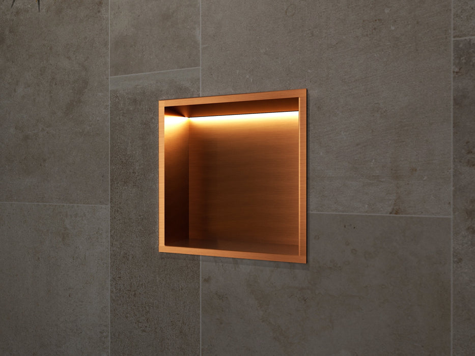 MEDIMEX HOR004/ORC INDIC Hornacina Con Led 33x33 Oro Rosa Cepillado