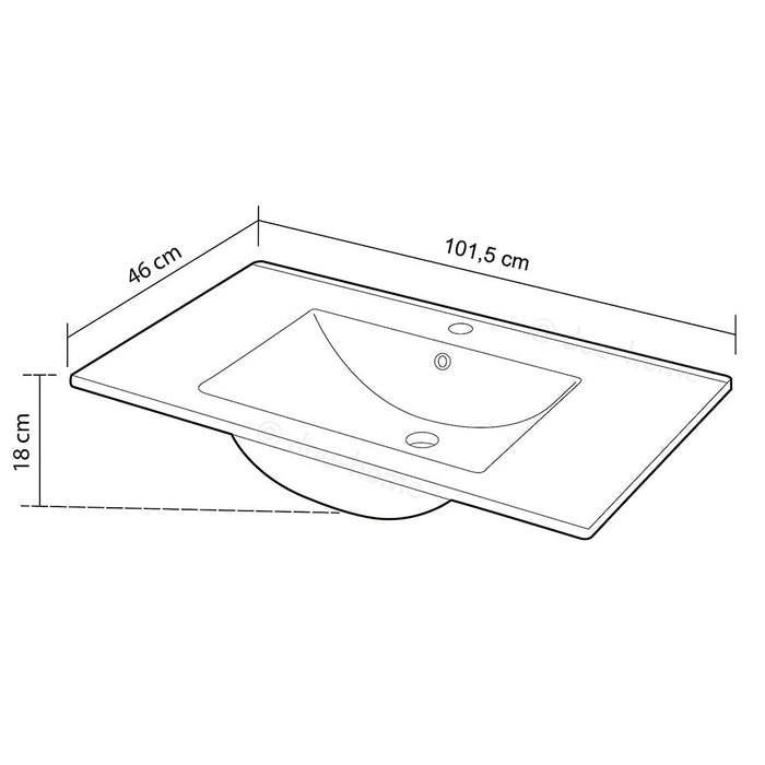 LLAVISAN 509024 Lavabo De Encastrar Vanguard 101X46X1,8 Blanco