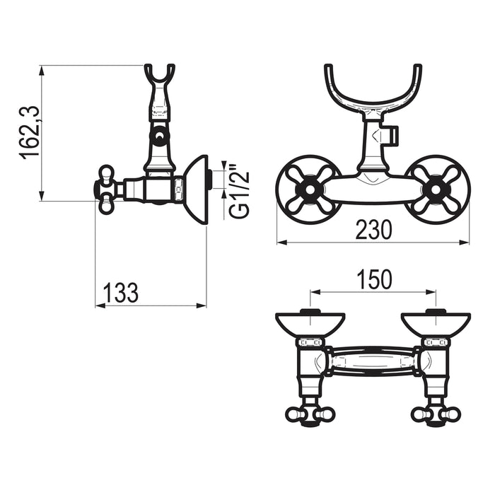 PRESTO 6223340 1929 grupo ducha Bronce envejecido