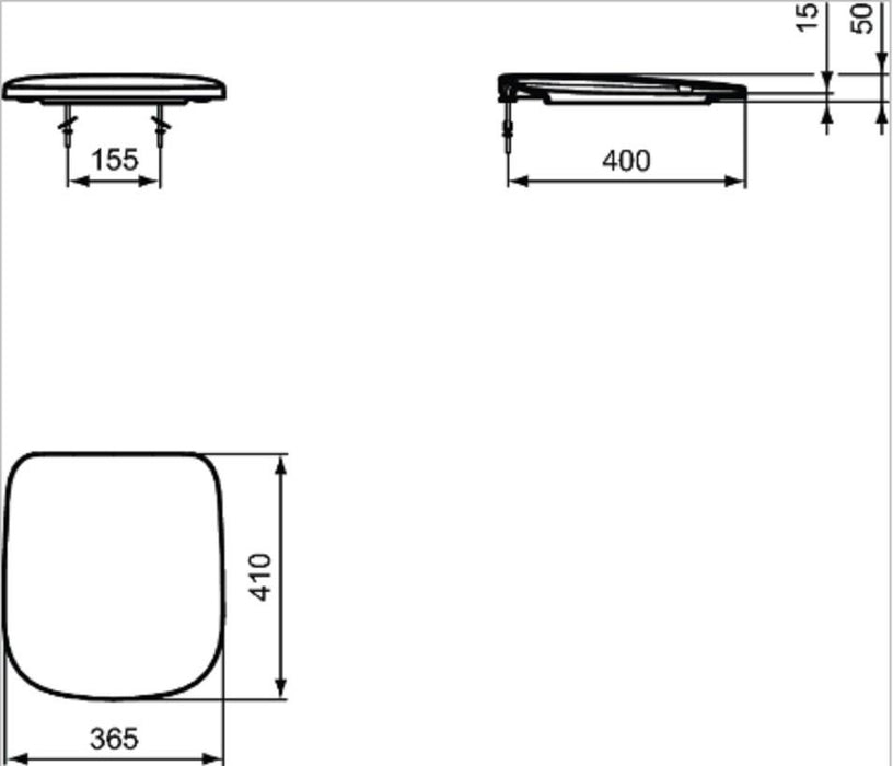 IDEAL STANDARD T318301 ESEDRA Asiento Corto WC Caída Amortiguada