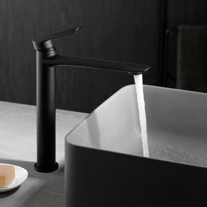 IMEX BDG040-3NG URAL Grifo de Lavabo Alto Negro Mate