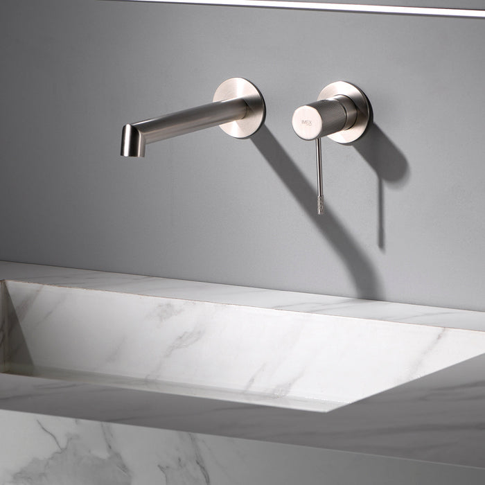 IMEX GLD038/NQ LINE Grifo de Lavabo Empotrado Níquel Cepillado