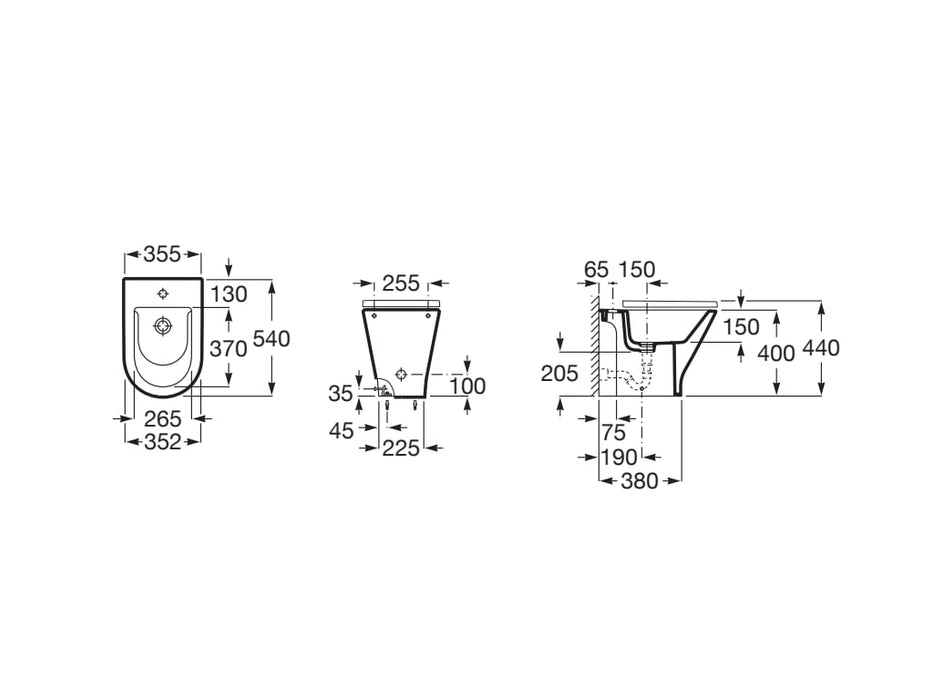 ROCA A3570N4000 THE GAP ROUND Bidé Sin Tapa Blanco