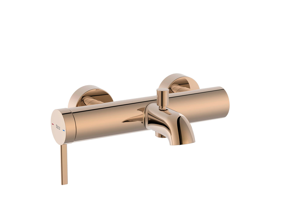 ROCA A5A029ERG0 ONA Grifo Monomando Baño-Ducha con Inversor Automático Oro Rosa
