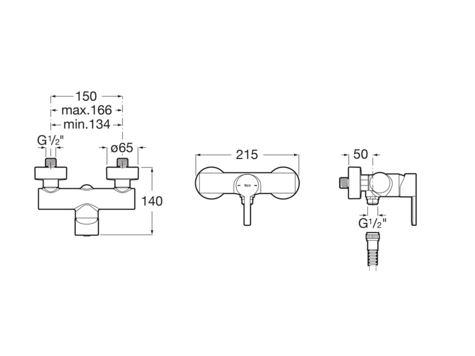 ROCA A5A2196C00 NAIA Grifo Monomando Ducha Cromo