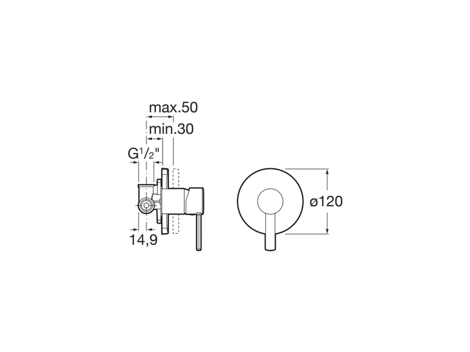 ROCA A5A2260C00 TARGA Grifo Monomando Empotrado Ducha Cromo