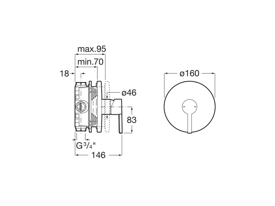 ROCA A5A2B96C00 NAIA Grifo Monomando Empotrado Cromo