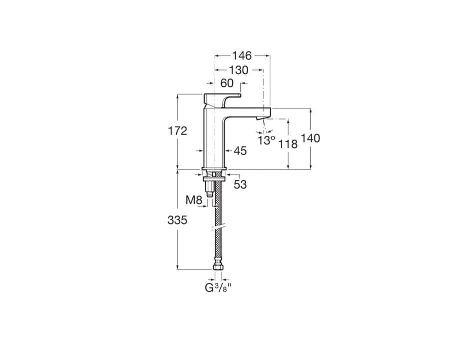 ROCA A5A3C01C00 L90C Grifo Monomando Lavabo Mezzo Liso Desagüe Clic Clac con Cromo