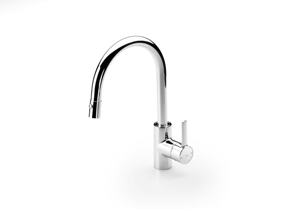 ROCA A5A8160C00 TARGA Grifo Monomando Fregadero Curvo Extraíble Cromo