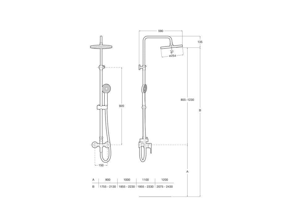 ROCA A5A9709C00 L20 Columna de Ducha Telescópica Monomando Cromo