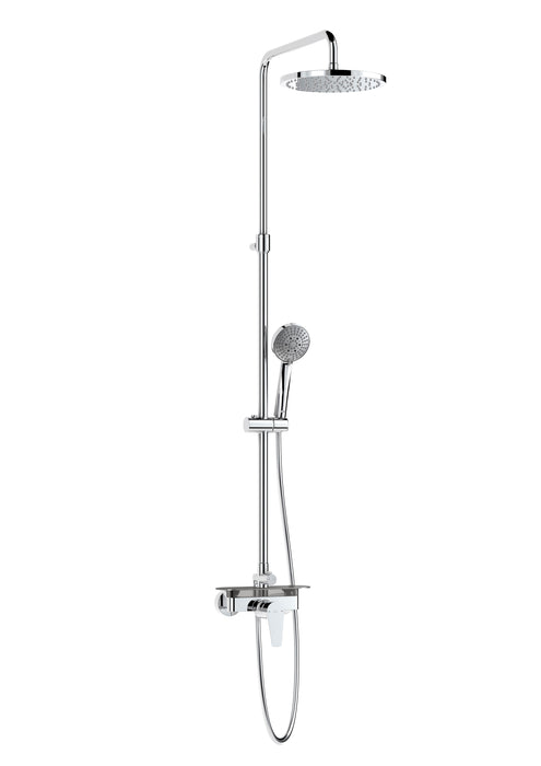 ROCA A5A9790C00 EVEN-M Grifo Columna Ducha Monomando Telescópica con Repisa Cromo