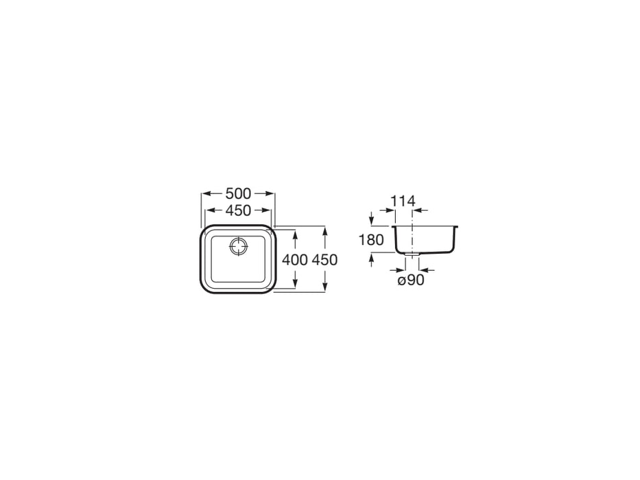 ROCA A870R10450 PORTO Fregadero 1 Cubeta Acero Inoxidable