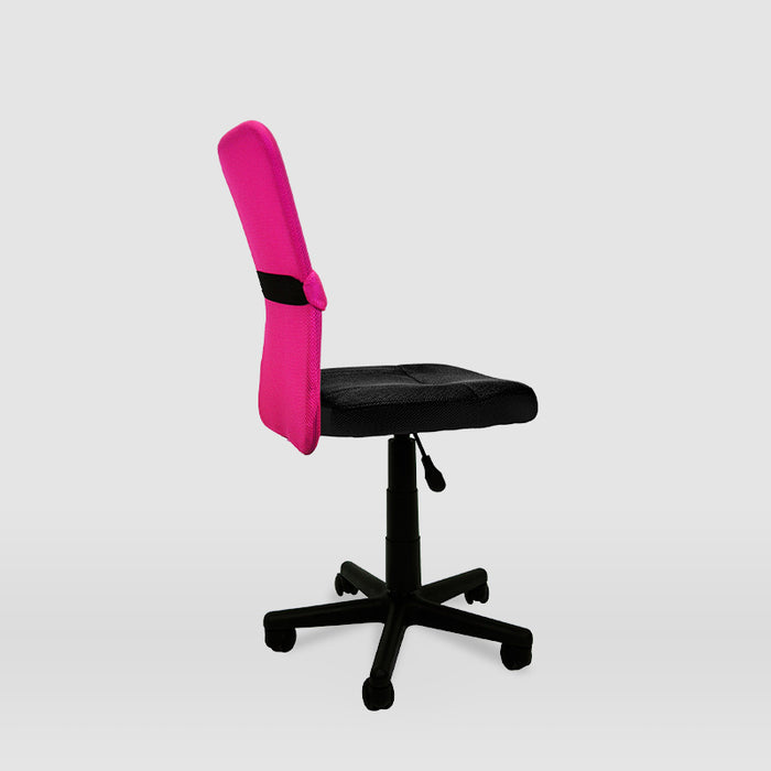 FURNITURE STYLE FS6228NGRS ALBA Silla de Estudio Textil Color Negro/Rosa