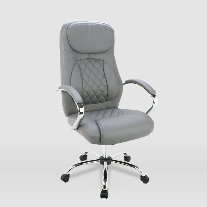 FURNITURE STYLE FS2526GR ÁNGELA Silla de Oficina Imitación Piel Color Gris