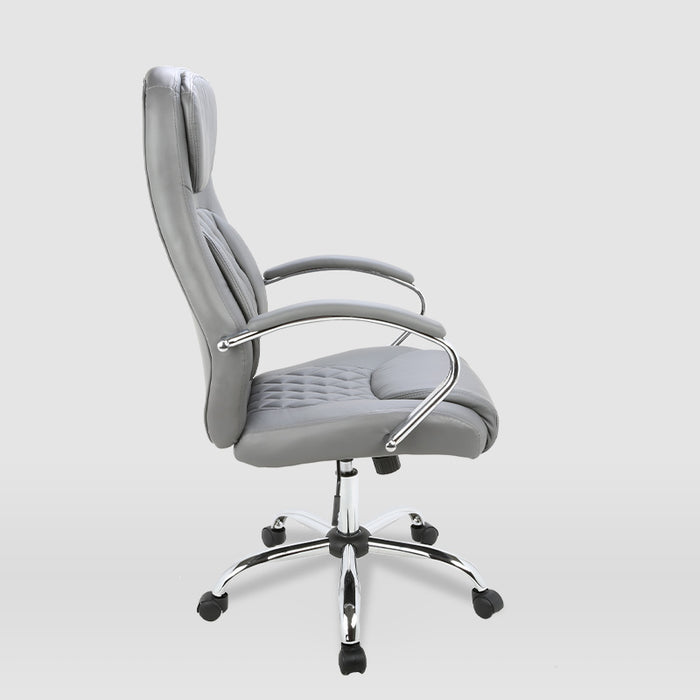 FURNITURE STYLE FS2526GR ÁNGELA Silla de Oficina Imitación Piel Color Gris